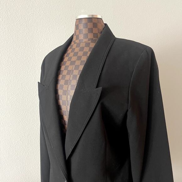 Larry Levine Ladies Blazer Black Stretch Large 1-Button Jacket Suit Workwear - Picture 4 of 10